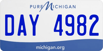 MI license plate DAY4982