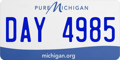MI license plate DAY4985