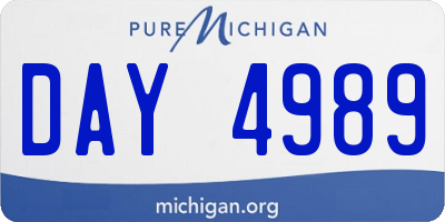 MI license plate DAY4989