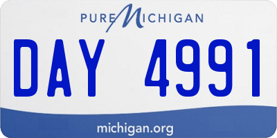MI license plate DAY4991