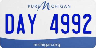 MI license plate DAY4992