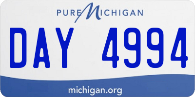 MI license plate DAY4994