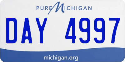 MI license plate DAY4997