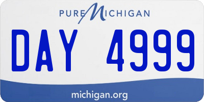 MI license plate DAY4999