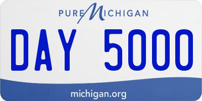MI license plate DAY5000