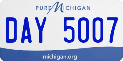 MI license plate DAY5007