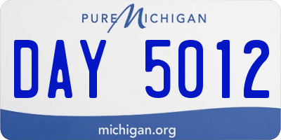 MI license plate DAY5012