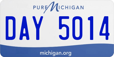 MI license plate DAY5014
