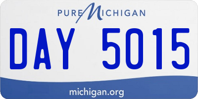 MI license plate DAY5015