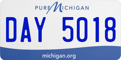 MI license plate DAY5018