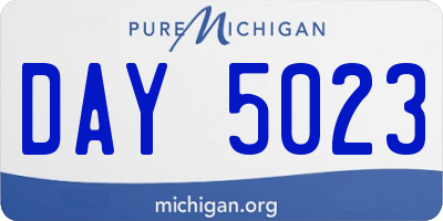 MI license plate DAY5023