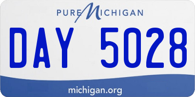 MI license plate DAY5028