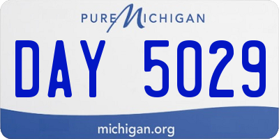 MI license plate DAY5029