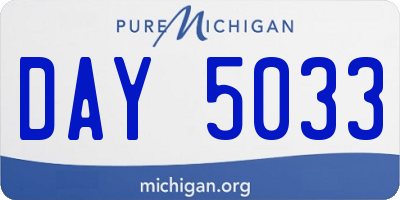 MI license plate DAY5033