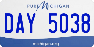 MI license plate DAY5038