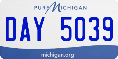 MI license plate DAY5039