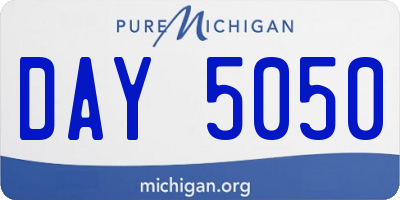 MI license plate DAY5050