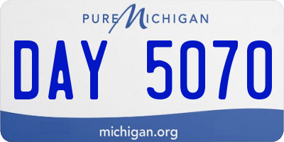 MI license plate DAY5070