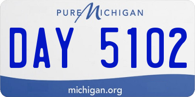 MI license plate DAY5102