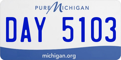 MI license plate DAY5103