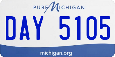 MI license plate DAY5105