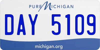 MI license plate DAY5109