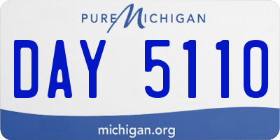 MI license plate DAY5110