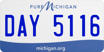 MI license plate DAY5116