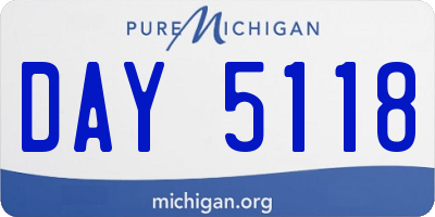 MI license plate DAY5118
