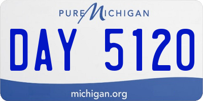 MI license plate DAY5120