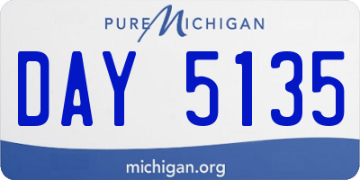 MI license plate DAY5135