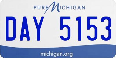 MI license plate DAY5153
