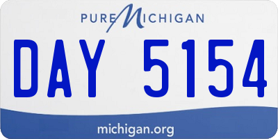 MI license plate DAY5154