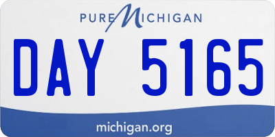 MI license plate DAY5165