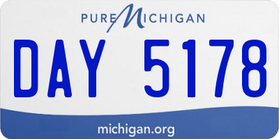 MI license plate DAY5178