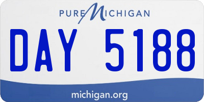 MI license plate DAY5188