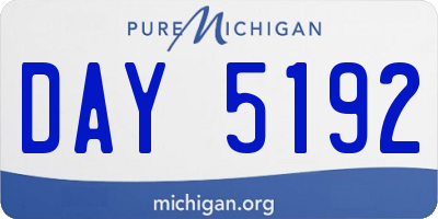 MI license plate DAY5192