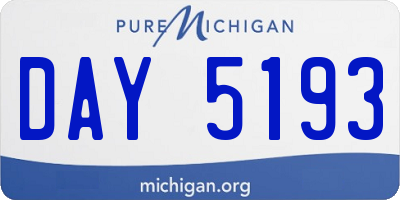 MI license plate DAY5193