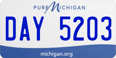 MI license plate DAY5203