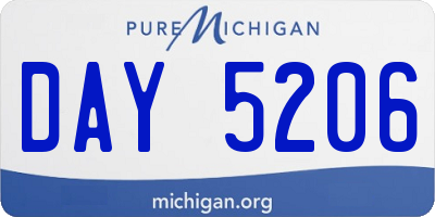 MI license plate DAY5206