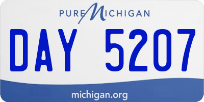MI license plate DAY5207