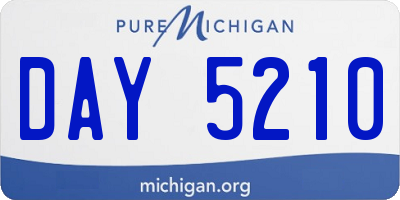 MI license plate DAY5210