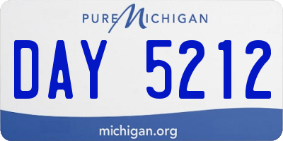 MI license plate DAY5212
