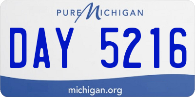 MI license plate DAY5216