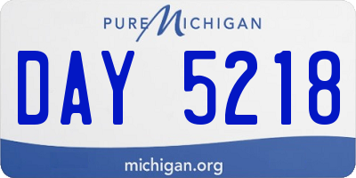 MI license plate DAY5218