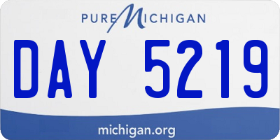 MI license plate DAY5219