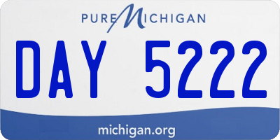 MI license plate DAY5222