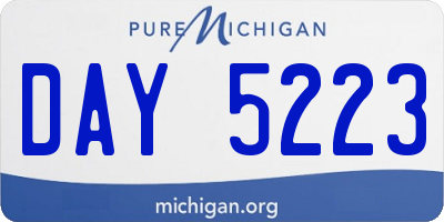 MI license plate DAY5223