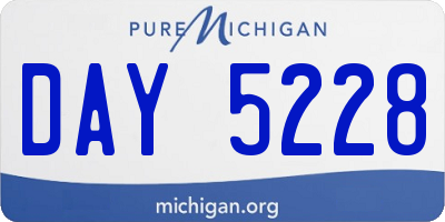 MI license plate DAY5228