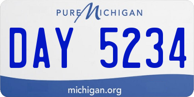 MI license plate DAY5234